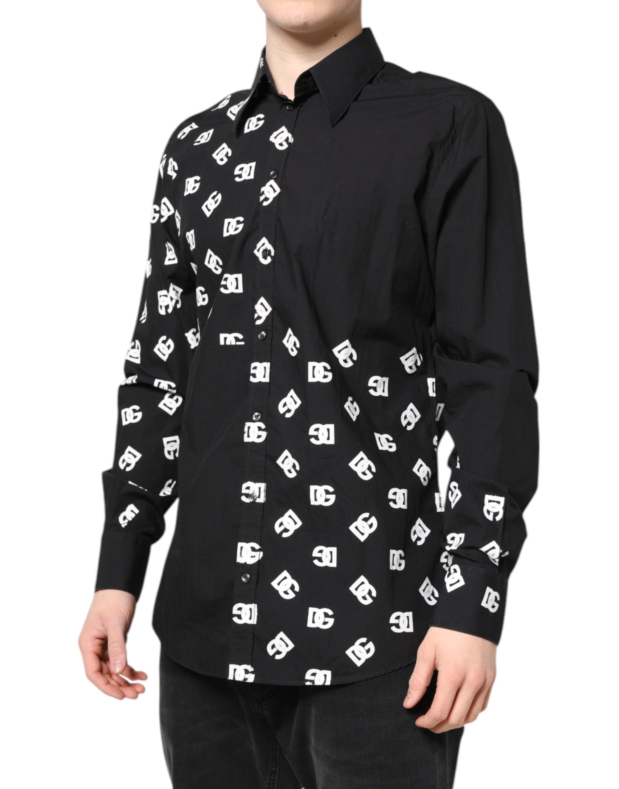 Dolce & Gabbana Black DG Logo Cotton Shirt MARTINI